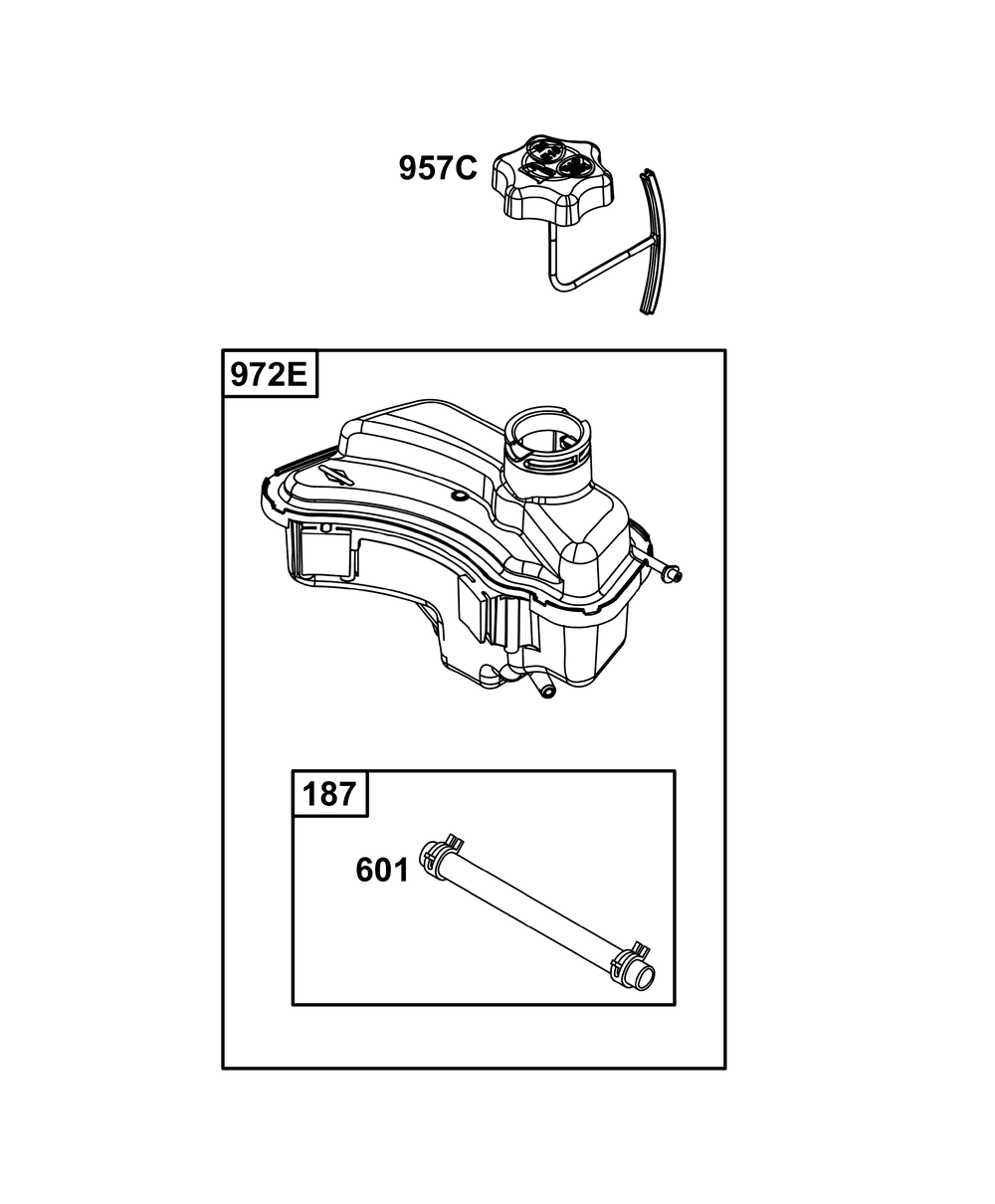 Fuel Supply Group Diagram and Parts List for 020000 - 09Z999 Briggs and Stratton Engine